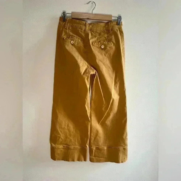 Anthropologie Cropped Wide-Leg Chino Pants Size 0 - Picture 4 of 11